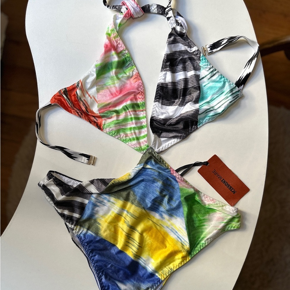 Missoni Multicolor Tie-Dye & Striped One-Piece Swimsuit
